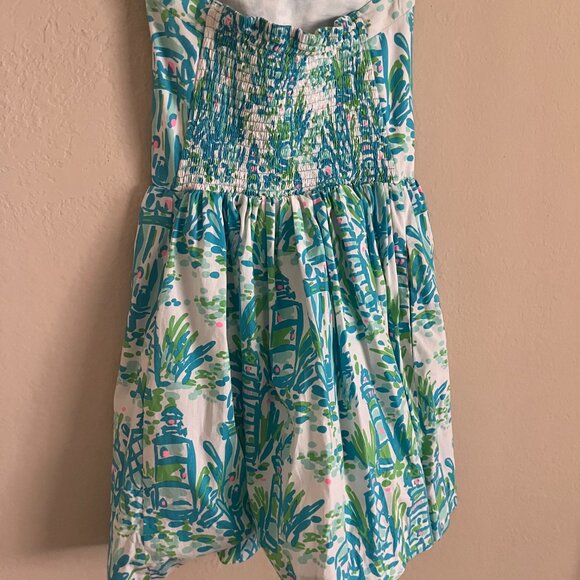 Lilly Pulitzer Blue Lighthouse Strapless Babydoll Dress S - Picture 4 of 5